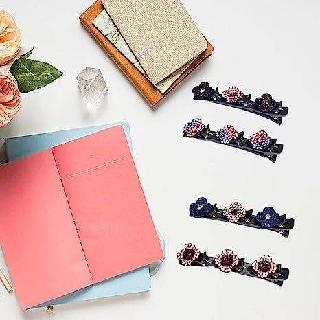 8PCS Crystal Hair Clips: Clover Hairpins. Women's Accessories.
