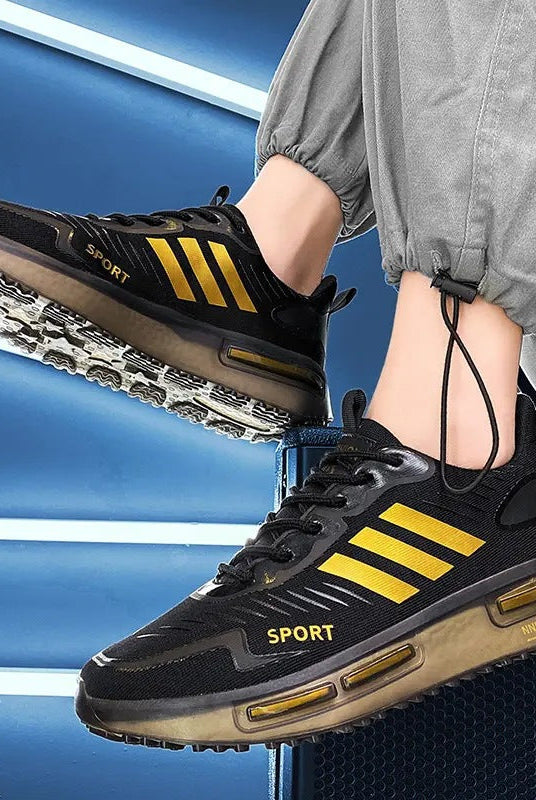 Air Cushion Sports Shoes Men Lace-up Sports Sneakers Outdoor Breathable Casual Shoes Walking