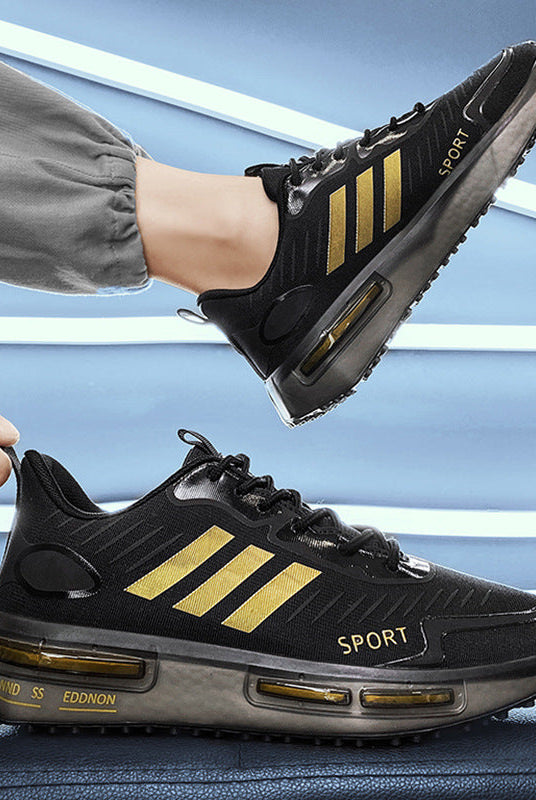 Air Cushion Sports Shoes Men Lace-up Sports Sneakers Outdoor Breathable Casual Shoes Walking