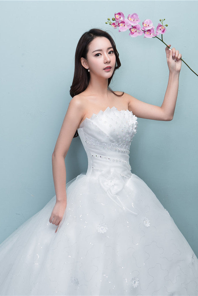 Aliexpress bride wedding dress new large tail size