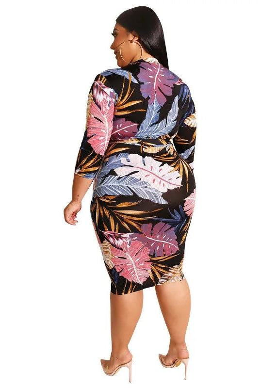 Autumn Women Printed Bodycon Dress