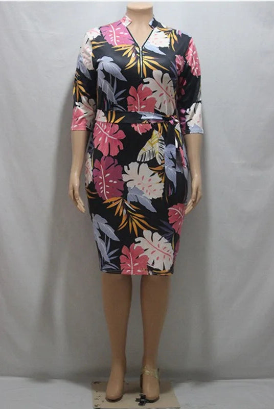 Autumn Women Printed Bodycon Dress