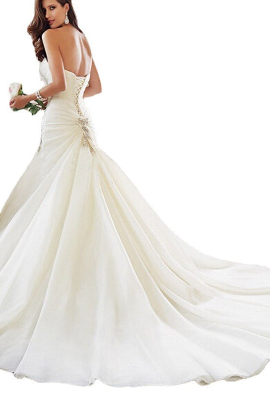 Backless Fishtail Tail Bridal Wedding Dress