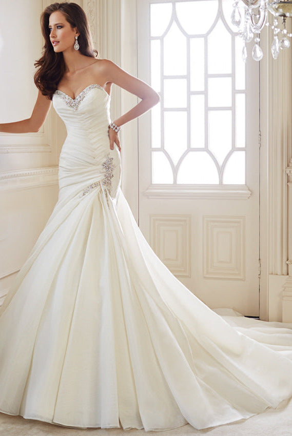 Backless Fishtail Tail Bridal Wedding Dress