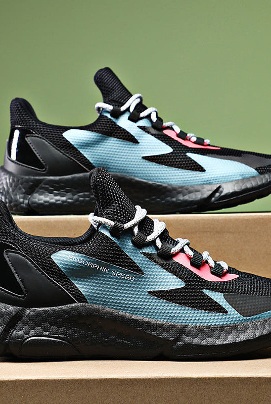 Breathable Flying Woven Sneakers Popcorn Running Shoes Men