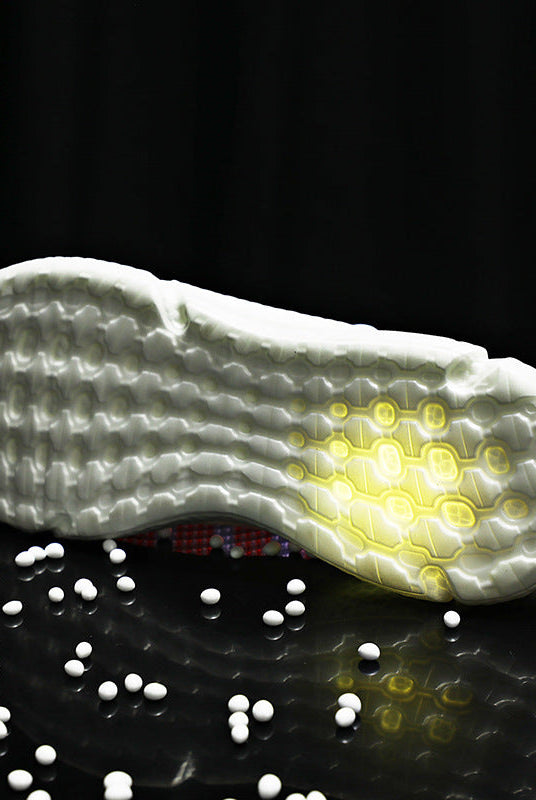 Breathable Flying Woven Sneakers Popcorn Running Shoes Men