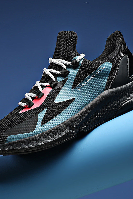 Breathable Flying Woven Sneakers Popcorn Running Shoes Men