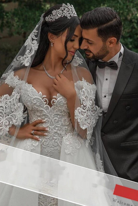 Bridal Lace Detachable Wedding Dress