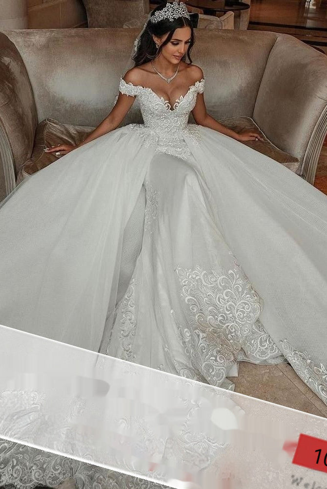 Bridal Lace Detachable Wedding Dress