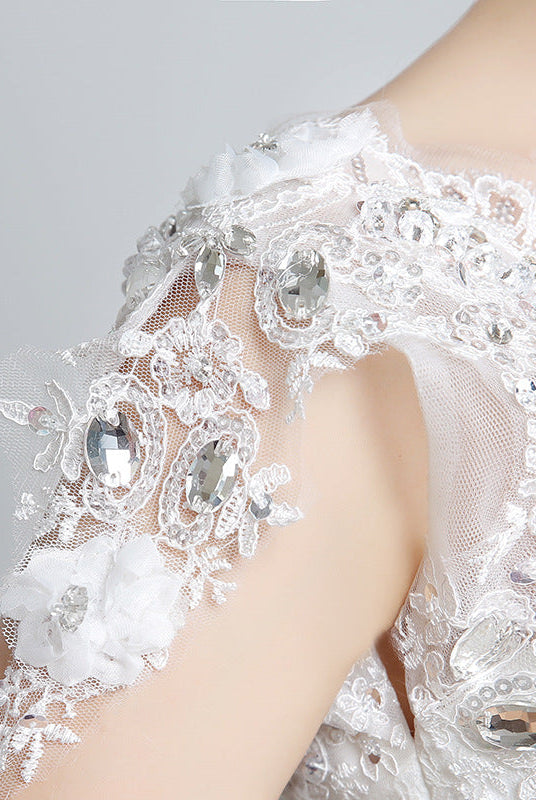 Bride wedding wedding Korean fashion Princess trailing wedding dress new lace strap wedding dress