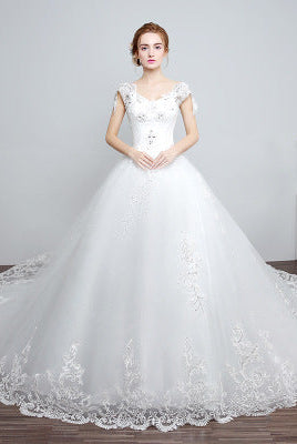 Bride wedding wedding Korean fashion Princess trailing wedding dress new lace strap wedding dress