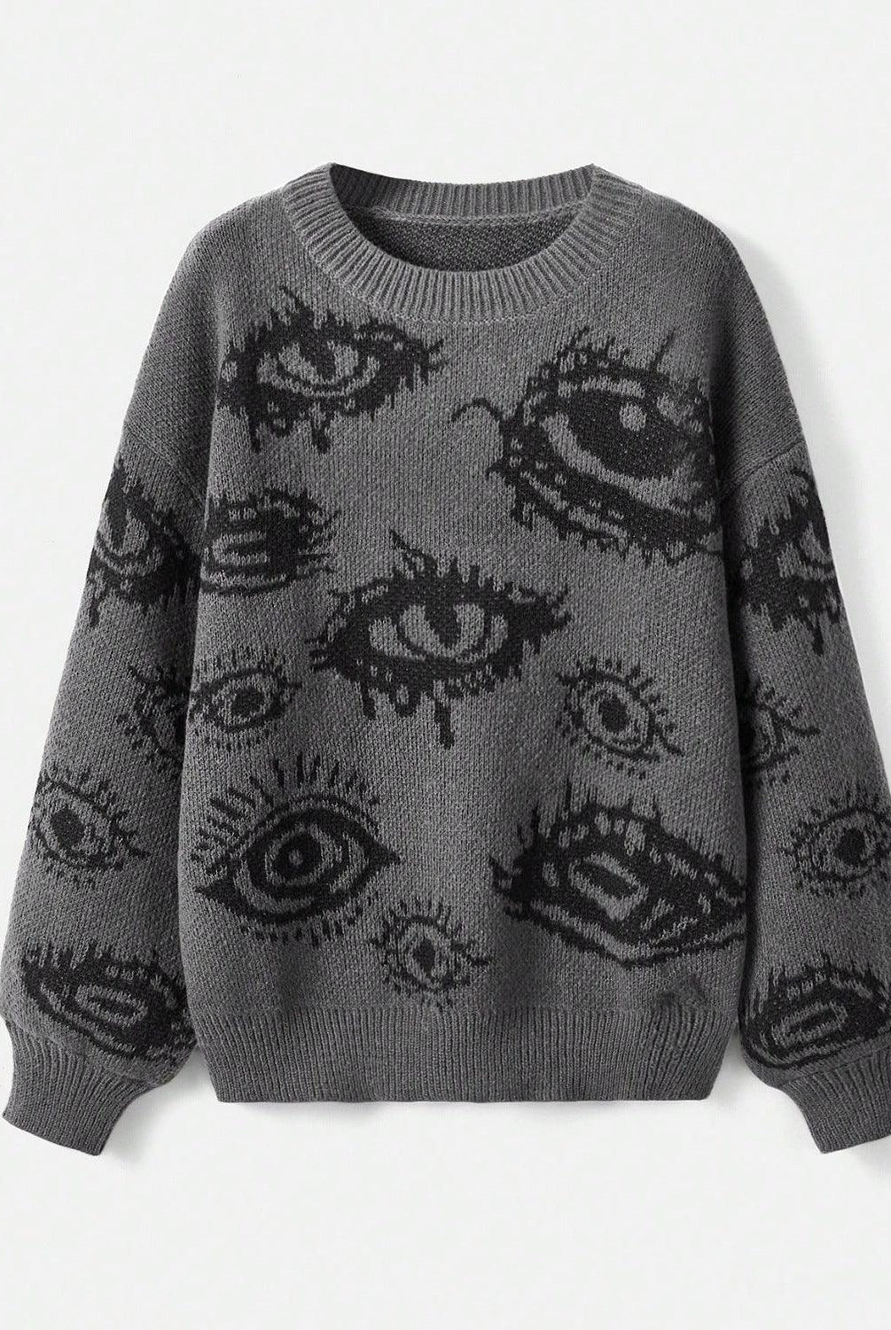 Cool Contrast Color Top All-matching Knitted Sweater