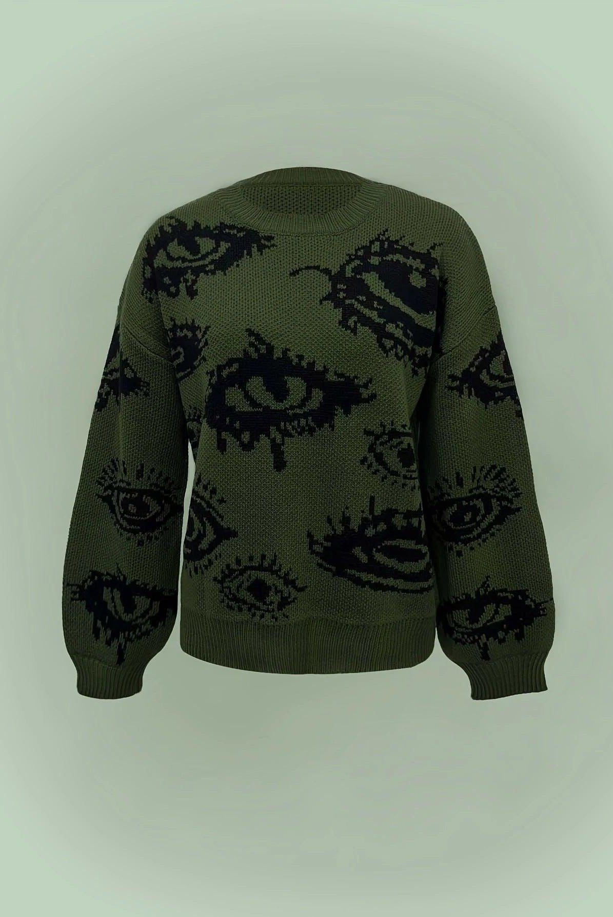 Cool Contrast Color Top All-matching Knitted Sweater