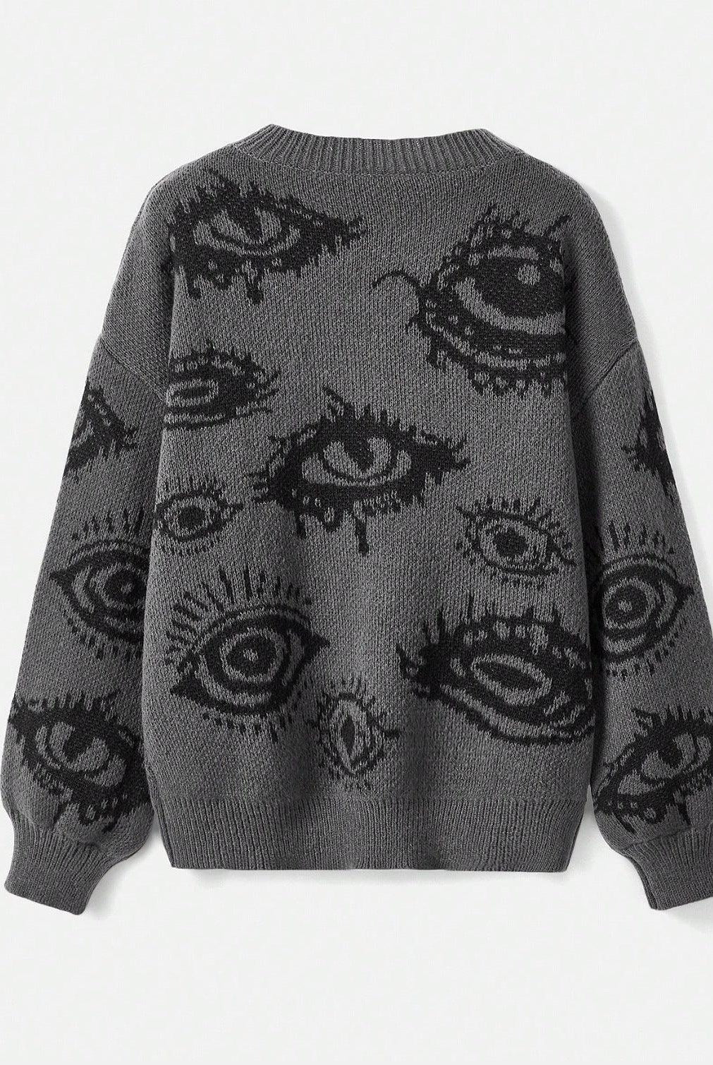 Cool Contrast Color Top All-matching Knitted Sweater