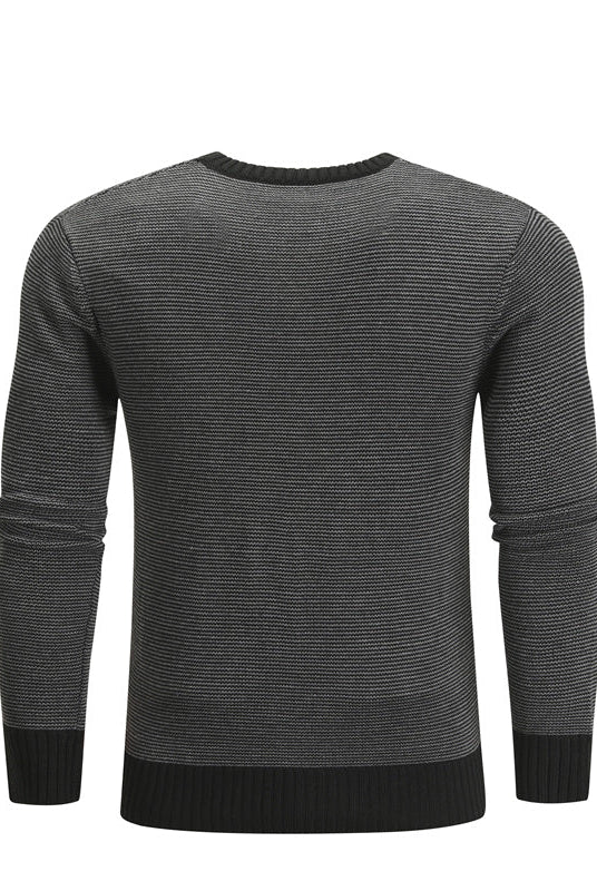 Cotton Spliced Pullovers Sweater Men Casual Warm O-neck Mens Knitted Sweater Winter Fashion Sweaters