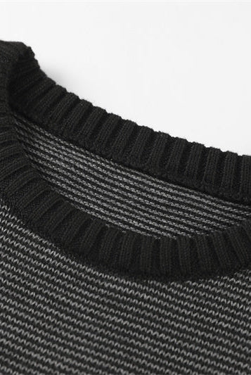 Cotton Spliced Pullovers Sweater Men Casual Warm O-neck Mens Knitted Sweater Winter Fashion Sweaters