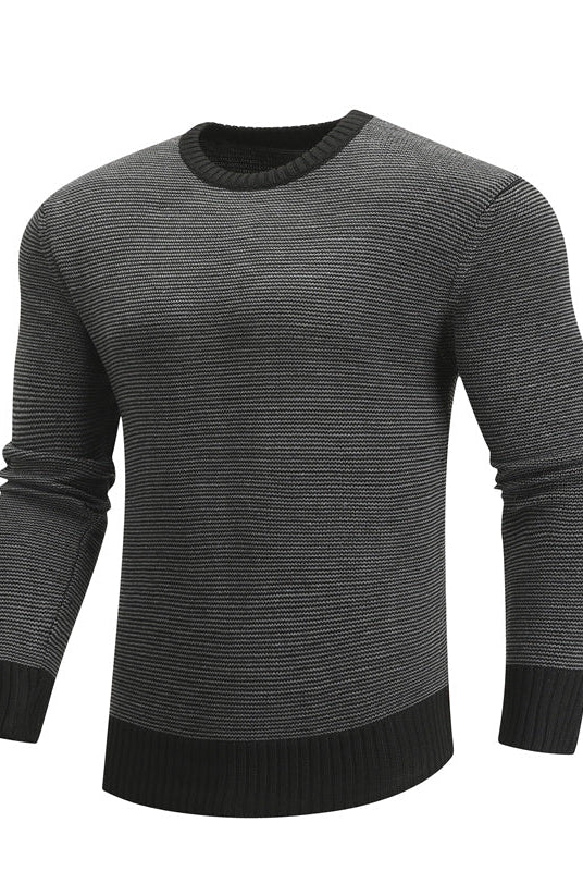 Cotton Spliced Pullovers Sweater Men Casual Warm O-neck Mens Knitted Sweater Winter Fashion Sweaters