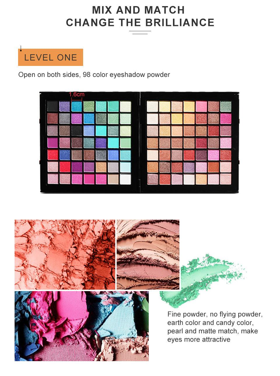 "Cross-border Makeup Set: 177 colors for eyes, blush, lips—versatile and vibrant."