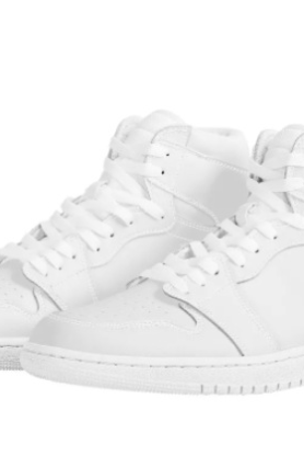 Customizable White High-top Lace-up Basketball Shoes