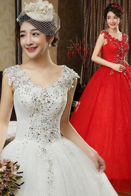 Double shoulder bridal dress
