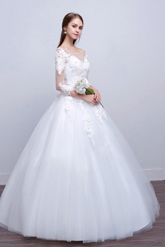Elegant Slim-fit Wedding Dress with New Shoulder Design