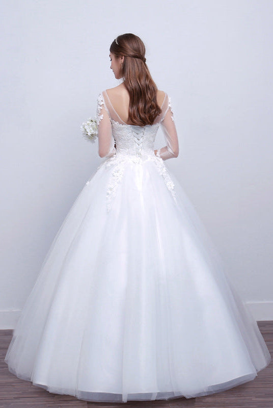 Elegant Slim-fit Wedding Dress with New Shoulder Design