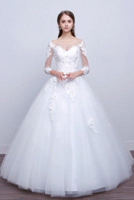 Elegant Slim-fit Wedding Dress with New Shoulder Design