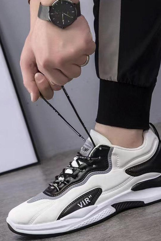Fashion Black White Sneakers Casual Outdoor Lightweight Breathable Sports Shoes For Men