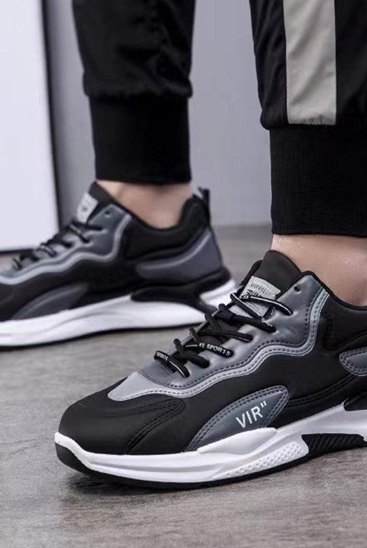 Fashion Black White Sneakers Casual Outdoor Lightweight Breathable Sports Shoes For Men