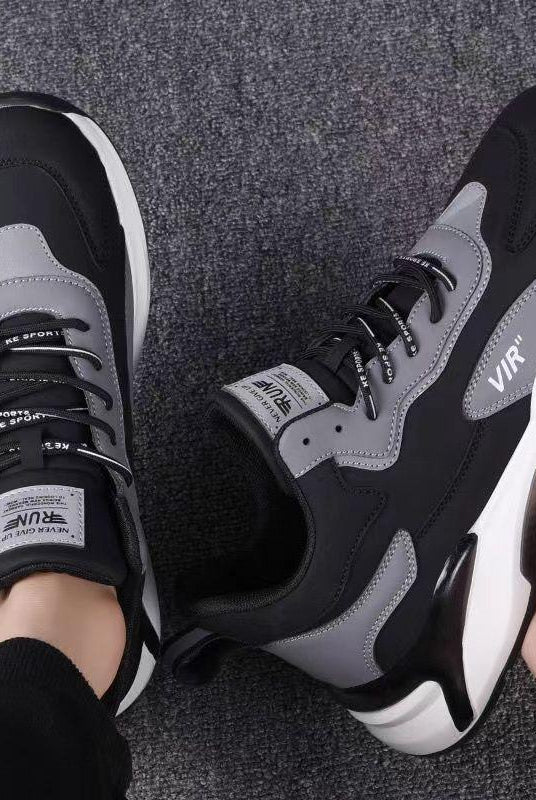 Fashion Black White Sneakers Casual Outdoor Lightweight Breathable Sports Shoes For Men