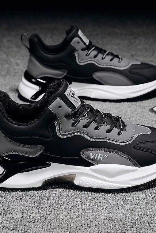 Fashion Black White Sneakers Casual Outdoor Lightweight Breathable Sports Shoes For Men