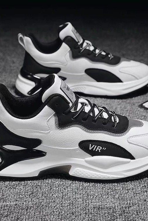 Fashion Black White Sneakers Casual Outdoor Lightweight Breathable Sports Shoes For Men