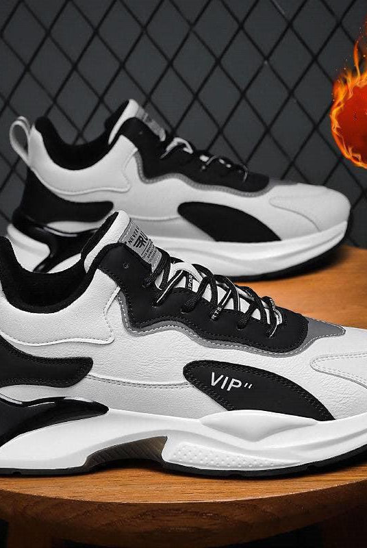 Fashion Black White Sneakers Casual Outdoor Lightweight Breathable Sports Shoes For Men