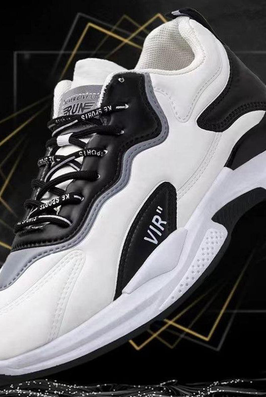 Fashion Black White Sneakers Casual Outdoor Lightweight Breathable Sports Shoes For Men