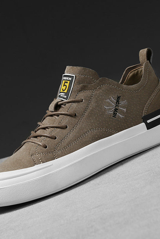 Fashion Breathable Leather Casual Sneakers For Men