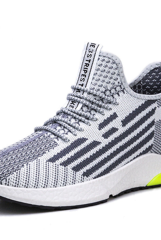Fashion Flying Woven Breathable Running Shoes Trendy Mesh Sneakers Men