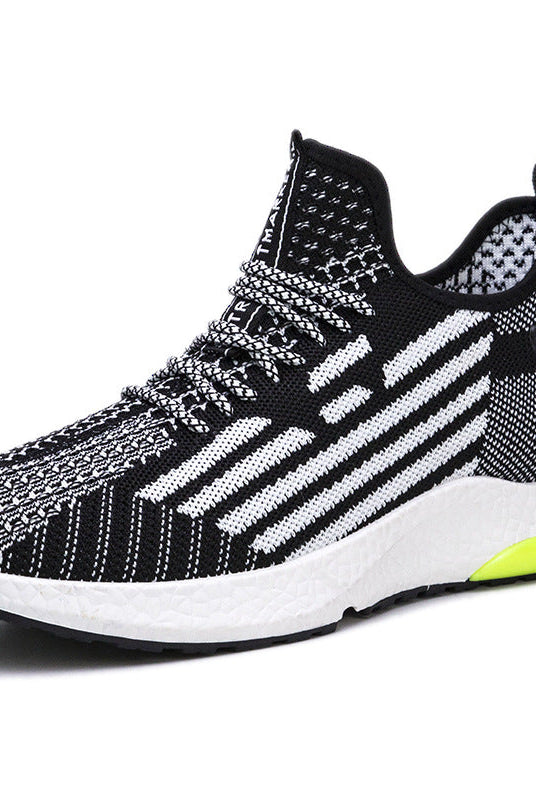 Fashion Flying Woven Breathable Running Shoes Trendy Mesh Sneakers Men