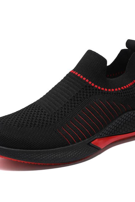 Fashion Mesh Sock Shoes With Striped Design Men Outdoor Breathable Slip-on Sneakers Csuale Lightweight Running Sports Shoes