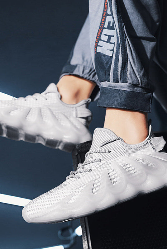 Fashion Sneakers With Wave Sole Cool Sports Shoes Men