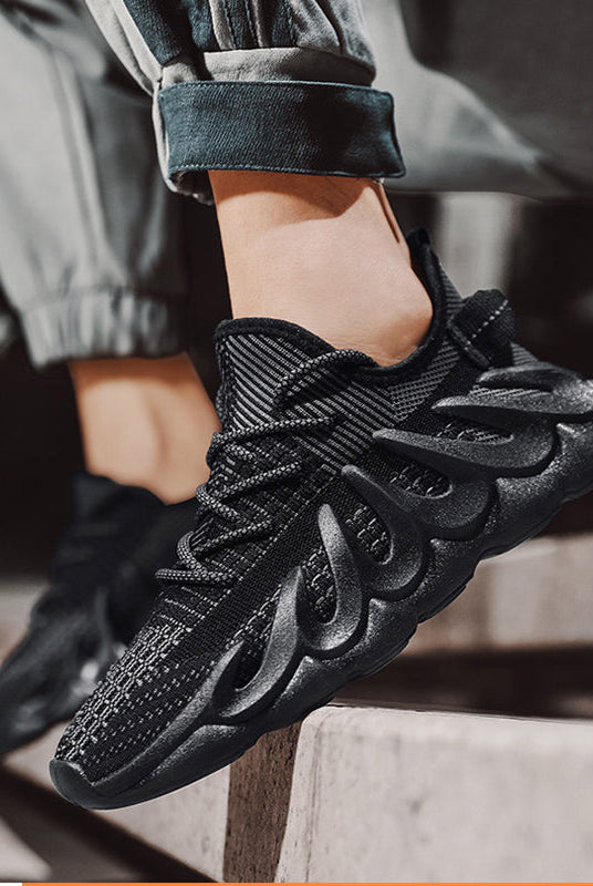 Fashion Sneakers With Wave Sole Cool Sports Shoes Men