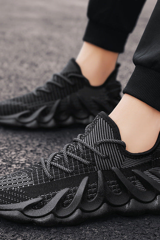 Fashion Sneakers With Wave Sole Cool Sports Shoes Men