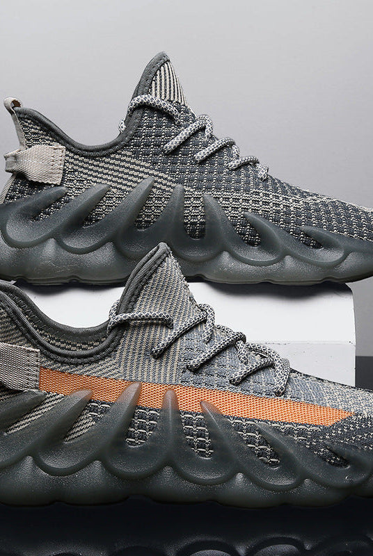 Fashion Sneakers With Wave Sole Cool Sports Shoes Men