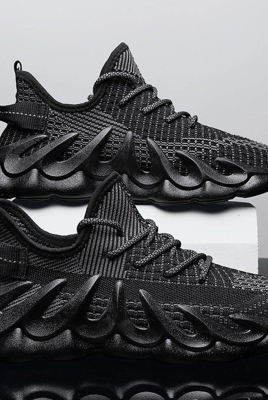 Fashion Sneakers With Wave Sole Cool Sports Shoes Men