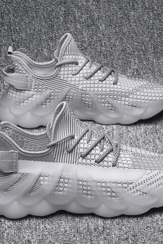 Fashion Sneakers With Wave Sole Cool Sports Shoes Men