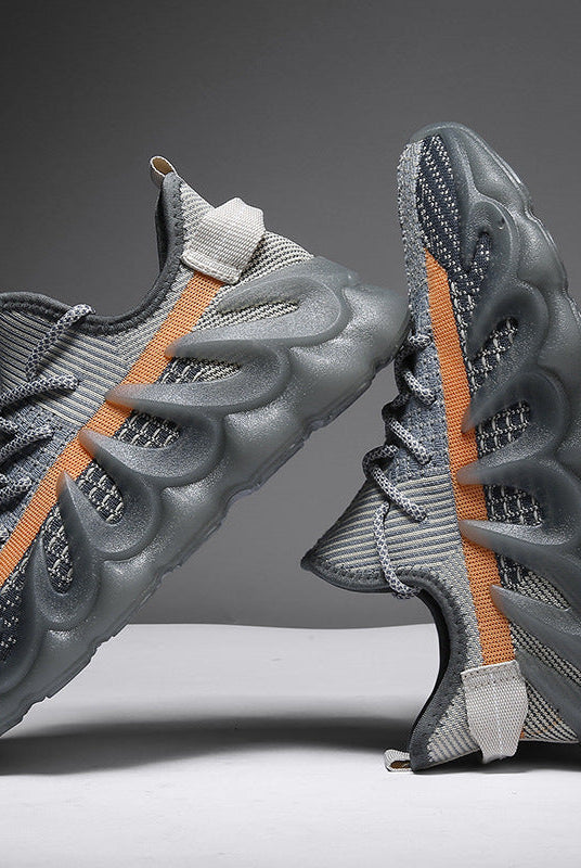 Fashion Sneakers With Wave Sole Cool Sports Shoes Men