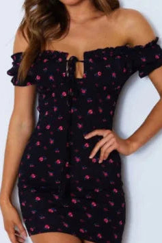 Floral Print Off-Shoulder Bodycon Dress