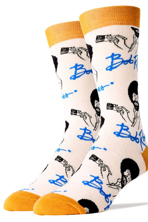 It's Bob Ross - Men's Cotton Crew Funny Socks