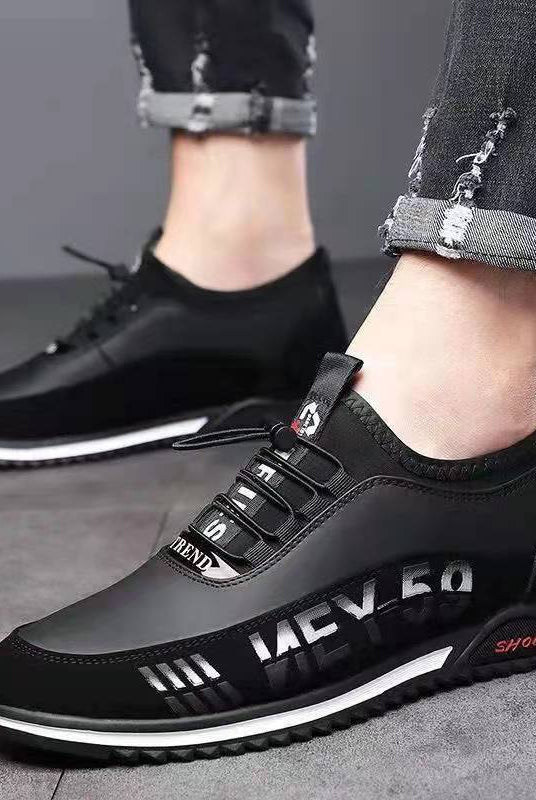 Letter Print Sneakers Men No Tie Outdoor Running Sports Shoes