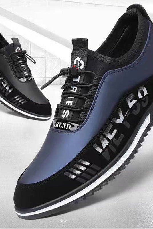 Letter Print Sneakers Men No Tie Outdoor Running Sports Shoes