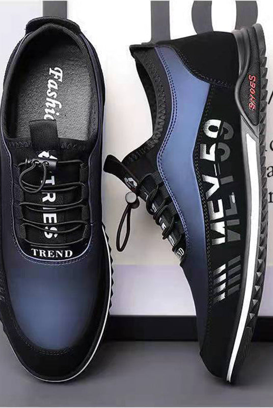 Letter Print Sneakers Men No Tie Outdoor Running Sports Shoes